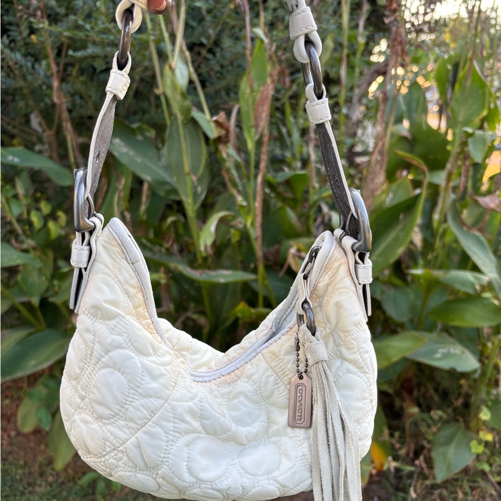Coach Ivory Quilted Shoulder Bag